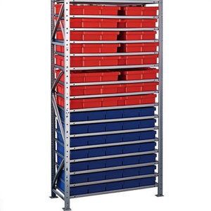 H2000xW1000xD400mm Green Shelving <b>Unit</b> SCHULTE 16 Steel <b>Shelves</b> 70 X L 400 mm Red 40 X L 400 mm Blue 16 Steel <b>Shelves</b> 70 X L 400 - Product Image 3