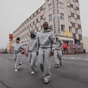 Ensemble sweat-shirt et pantalon en molleton personnalisé, imprimé, style hip-hop, manches longues, pull à capuche, veste rétro, streetwear - Product Image 5