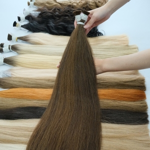Extensions de cheveux naturels Remy en vrac, simple trame, couleur foncée # Cheveux naturels vietnamiens de 40 cm de longueur, qualité supérieure - Product Image 6