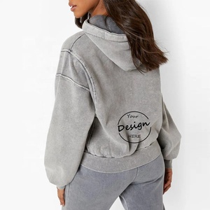 Conjunto de 2 Piezas de Sudadera con Capucha y Pantalones Jogger de Mezclilla de 14 OZ, Corte Holgado, Hombros Caídos, Lavado Ácido, 100% Algodón, Compra al por Mayor - Product Image 2