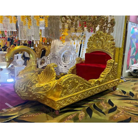 Doli/Palanquin de Mariage Musulman en Bois, Style Ouvert Doré, Moderne, Luxueux, Professionnel, Portable, Taille Personnalisée, Décoration de Mariage