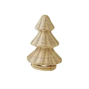 Perfect Christmas Decoration For Your Home Indispensable For The Christmas Natural Material Rattan Pine Tree Table Decor