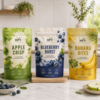 Op maat gemaakte, biologisch afbreekbare staande pouch met venster voor gemengd gedroogd fruit, duurzame voedselverpakking op maat