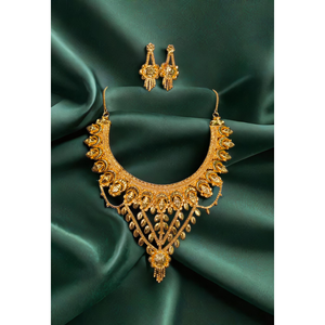 ชุดต่างหูสร้อยคอ2025ขายดีพร้อมสร้อยคอชุบทอง22K สำหรับผู้หญิงชุดสร้อยคอต่างหูเครื่องประดับโดยผู้ส่งออก - Product Image 1