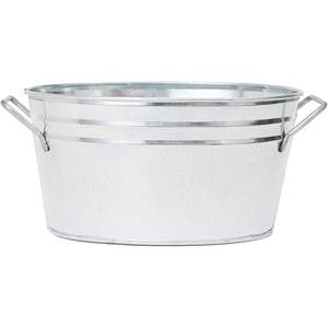 Galvanized Iron Oval Shape Flower <b>Planters</b> With <b>Wooden</b> Handle for Home & Garden Decoration Supplies Flower <b>Planters</b> - Product Image 6