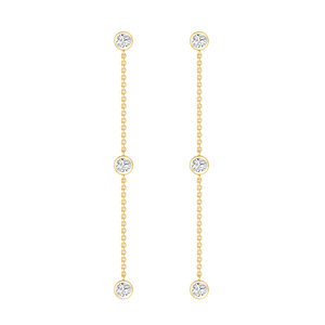 Pendientes Clásicos de Diamantes Cultivados en Laboratorio con Certificación IGI, Corte Brillante Redondo, Claridad VS1, 0.6 Quilates, Oro Blanco Sólido de 9K para Mujer - Product Image 3