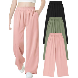 Women's Customized Eco-Friendly Canvas Winter Flat Front <b>Drawstring</b> Casual High Waist Jogger <b>Trouser</b> with Pocket Design - Product Image 1