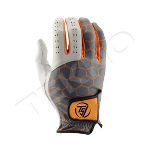 Falta antideslizante Silicona Impresión Mano Dedo completo Transpirable Impreso personalizado Guantes de golf de piel de oveja de grado superior - Product Image 2