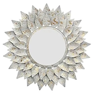100% Handcrafted Rust-Free Sunflower Frame Wall <b>Mirror</b> Modern Rust-Free <b>Sheet</b> Iron Decorative Bathroom Wall <b>Mirror</b> for Home - Product Image 1