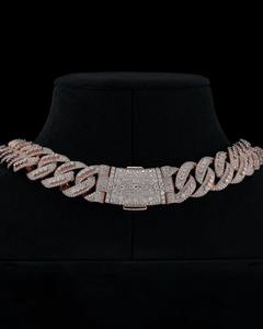 Collier chaîne cubaine en moissanite glacée de luxe, bijoux hip-hop, plaqué rhodium, orthodoxe, 44 carats, cadeau de fête - Product Image 6