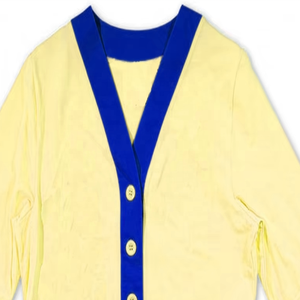 Suéter cárdigan de punto universitario de manga larga - Product Image 4