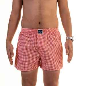 Gran oferta de bóxer de algodón para hombre, bañadores sueltos a rayas a cuadros para hombre, Bóxer tejido con cintura elástica, pantalones cortos hechos en ist - Product Image 5