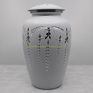 Urna de Aluminio Grabada con Diamantes Rojos para Cenizas Humanas Adultas, Elegante Urna Funeraria de Metal para Cenizas, Recuerdo Conmemorativo - Product Image 2