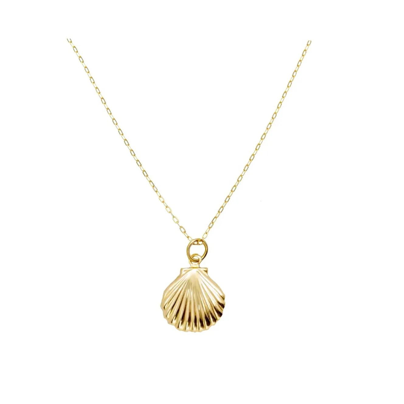 Gold und braun Anhänger Shell Halskette hand gefertigt in mit einem wichtigen Gold zentral gravierte Element