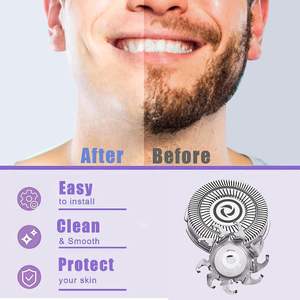 Cabezal de Repuesto para Afeitadora Eléctrica, Compatible con Afeitadoras Eléctricas Rotatorias, para Uso Corporal y Facial, Lavable e Impermeable - Product Image 1