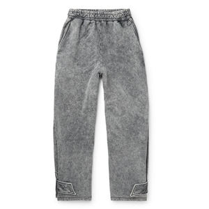 Pantalones Deportivos Casuales de Algodón Estilo Vintage con Lavado Ácido, Cintura Elástica y Acabado Stonewashed/Pigmentado - Product Image 3