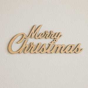 Grabado láser letras de madera personalizadas de Navidad y Pascua, artesanías de texto en inglés de madera, adecuadas para la decoración navideña - Product Image 1
