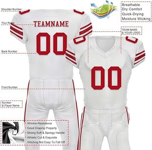 Camiseta Deportiva Retro Americana Unisex Personalizada, Corta, Holgada, Vintage, de Malla, con Cuello en V, de Secado Rápido, con Números de Equipo, para Fútbol - Product Image 5