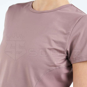 2022 Logotipo personalizado Top corto para mujer Camisas de 1 pieza Tela de punto Patrón sólido Estilo informal para el verano Precio barato - Product Image 6