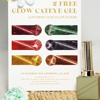 2 Vernis à ongles gel effet œil de chat lumineux gratuits, sans HEMA et sans TPO, gel magnétique pour ongles avec effet diamant broyé et haute brillance