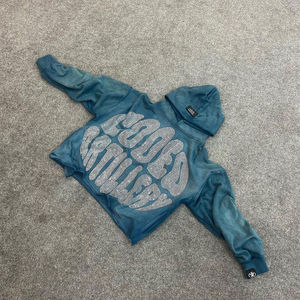 Sweat à capuche zippé personnalisé pour homme avec strass, logo sur mesure, en molleton de coton chaud d'hiver, séchage rapide, unique et élégant, commandes en gros - Product Image 6