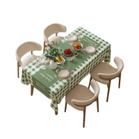 Nappe en PEVA à motif quadrillé, imperméable et résistante à l'huile, pour table à manger ou table basse, impression personnalisée disponible en gros
