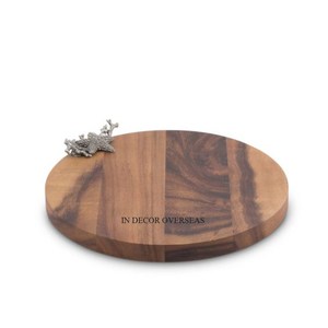 Forma redonda de alta calidad estándar Acacia madera aspecto atractivo diseñador bloques de cortar utensilios de cocina accesorios suministros - Product Image 2