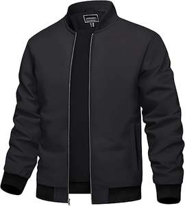 Chaquetas para Hombre, Chaqueta Bomber Negra Cortavientos, Cierre Completo, Abrigo de Invierno Cálido, Chaqueta Personalizada para Hombre con Logotipo Personalizado, Diseño con Servicio OEM - Product Image 4