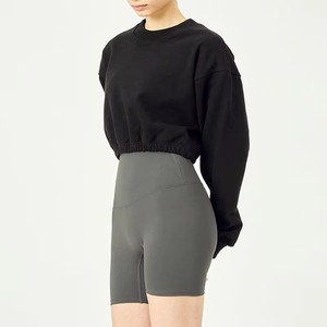 Sudadera de lana antibolitas transpirable de manga larga para mujer, sudadera con logotipo frontal, el mejor estilo de cultivo de Material suave - Product Image 3