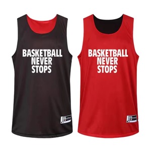 Conjunto de Uniforme de Baloncesto Personalizado al por Mayor, Conjunto de Equipo con Impresión Digital, Secado Rápido, Transpirable, 100% Poliéster, Camiseta de Baloncesto sin Mangas - Product Image 1