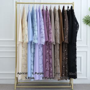 ロリヤ高級手作りドバイアバヤ、Hjiabレーステクスチャ花柄パールビーズカーディガン女性控えめなアバヤ2026 EID - Product Image 2