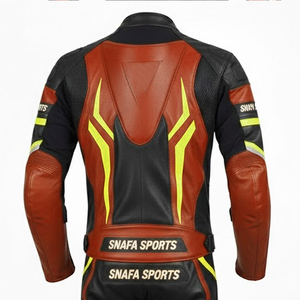 Combinaison en cuir de course de moto de haute qualité avec logo personnalisé Combinaison en cuir de course de moto Combinaisons en cuir véritable sur mesure - Product Image 6