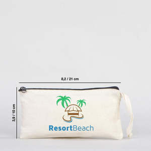 Practical Personalized 8x4 Cotton <b>Makeup</b> Pouch Lady Fashionable Foldable Fabric Pencil <b>Case</b> with Zipper for Travel - Product Image 3