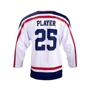 Maillot de hockey sur glace pour homme adulte OEM - 100% polyester, impression personnalisée, nom de l'équipe, séchage rapide, respirant, évacuation de l'humidité - Product Image 2