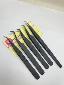 แหนบขนตาจับเพชรสีดำด้านเคลือบด้วยปลายพลาสม่าปรับแต่งปลายแบบคลาสสิกและแหนบขนตาปริมาณมาก - Product Image 2