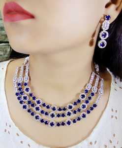 ชุดเครื่องประดับอินเดียมาใหม่พร้อมต่างหูแบบห้อยของขวัญงานหมั้นสำหรับงานแต่งงานคอลเลกชันเครื่องประดับสำหรับเจ้าสาวโฆษณาคุณภาพระดับพรีเมียม - Product Image 3