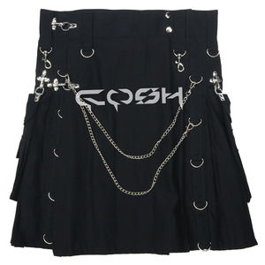Custom-Made Heavy Duty <b>Gothic</b> Cotton Highland Dress Kilt for Men Adjustable Chrome Hardware Chains & D <b>rings</b>, Kilts Supplier - Product Image 1