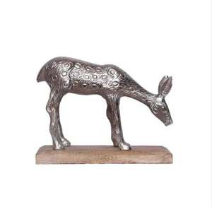 Ho Venta de ciervos de aluminio con color blanco en base de madera recién llegado producto de decoración navideña fabricante y proveedor indio - Product Image 4