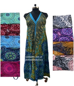 เดรสยาวสำหรับผู้หญิงพิมพ์ลายหลากสีผ้าไหมโพลีสไตล์ใหม่สำหรับกลางแจ้ง - Product Image 1