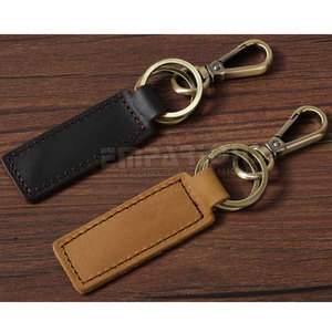 Genuine Leather Keychain Holder <b>Ring</b> Strap <b>Keys</b> For Men Women <b>Custom</b> Logo Promotion Gift Keychain - Product Image 4