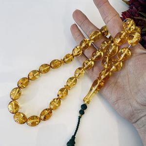 Tasbih de Ámbar Báltico Natural, Cuentas de Oliva Amarillas, Regalo de Ramadán - Product Image 4