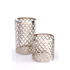 Bougeoir votif en métal de luxe avec finition grise, parfait pour la décoration intérieure, les mariages et les événements. - Product Image 2