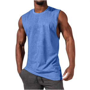 Camiseta sin mangas para hombre, camiseta sin mangas para gimnasio, entrenamiento, músculo, Fitness, informal, correr, deportes, transpirable, Algodón ligero, secado rápido - Product Image 2