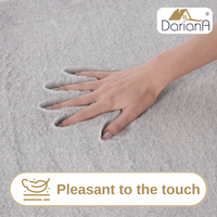Tapis en fausse fourrure moderne gris tweed, fabriqué à la machine, doux, moelleux, antidérapant, décoratif, 75x150 cm