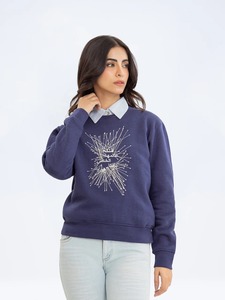 เสื้อสเวตเชิ้ตพิมพ์ลายสำหรับผู้หญิง ฤดูหนาว ผ้าโพลีเอสเตอร์ สไตล์ลำลอง รับสั่งทำสีและโลโก้ คุณภาพสูง ODM - Product Image 6