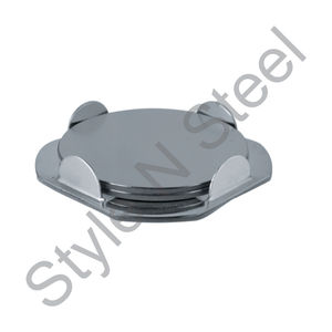 Posavasos personalizado de acero inoxidable, conjunto de posavasos de diseño de estrellas, con soporte, 10 cm, 4 unidades - Product Image 1