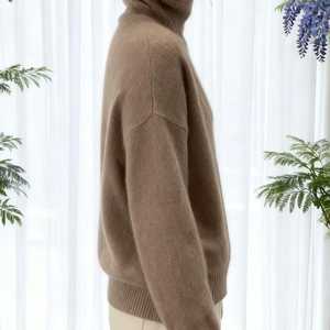 Pull en laine à col rond uni basique pour femme Automne Hiver Épais Chaud Ample Décontracté Haut de mode - Product Image 4