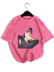 T-shirt unisexe surdimensionné à imprimé graphique délavé style vintage, streetwear, délavé à l'acide, coupe décontractée rétro - Product Image 1