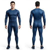 Ensemble de vêtements de sport unisexe pour la course à pied et la gym, haute qualité, compression, sous-vêtement technique, Spandex/Polyester, UPF50+, séchage rapide