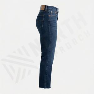 High Waist Flare <b>Crop</b> <b>Jeans</b> Customized Color Wash Denim Skinny Fit To Knee Cropped Bootcut <b>Women's</b> <b>Jeans</b> Comfortable Stretch Hem - Product Image 3